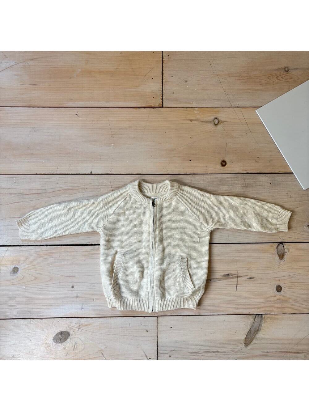 Gymboree NWT Baby Cream Chunky Knit Zip Cardigan Sweater Size 12-18 Months